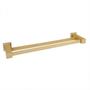 Imagem de Kit com Porta Toalha de Banho Duplo 62cm e 01 Cabide Ouro Fosco Ducon Metais