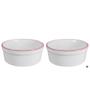 Imagem de Kit Comedouro e Bebedouro de Porcelana 300ml Borda Rosa