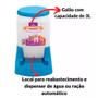 Imagem de Kit Comedouro E Bebedouro Prático Automático Para Cães E Gatos 3 Litros - Azul