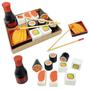 Imagem de Kit Comidinha de Brinquedo Infantil de Madeira Sushi 16 Pçs