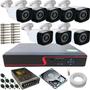 Imagem de Kit Completo 8 Câmeras de Monitoramento Infravermelho com Gravador Dvr Stand Alone Acesso Nuvem P2P