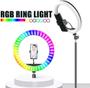 Imagem de Kit Completo Anel de Luz LED Com Tripé e Suporte para Celular Ring Light 26cm RGB 10 Polegadas