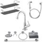Imagem de Kit Completo Banheiro / 1 Torneira Cod 123 + 2 Porta Shampoo