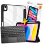 Imagem de Kit Completo Capa Teclado Touchpad Preto e Película para iPad A16 11ª Geração 2025 C/ Porta Caneta