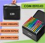 Imagem de Kit Completo de Canetas 120 Cores  Ponta Dupla Touch para Estudantes e Artistas