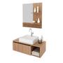 Imagem de Kit Completo Lavabo com Cuba e Espelho Amêndoa Tecno Mobili