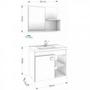 Imagem de Kit Completo para Banheiro Gabinete Suspenso com Espelheira e Pia 