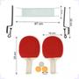 Imagem de Kit Completo Ping Pong Raquetes, Bolinhas, Rede Premium