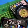 Imagem de Kit Completo Poker Jogos De World 5 Em 1 100 Fichas Com Baralho Roleta Feltro Dados Coletor Fichas