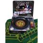 Imagem de Kit Completo Poker Jogos De World 5 Em 1 100 Fichas Com Baralho Roleta Feltro Dados Coletor Fichas