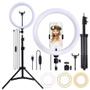 Imagem de Kit Completo Ring Light 30cm 12 Polegadas C/ Tripé Dimmer Youtuber Selfie Pro