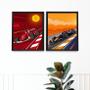 Imagem de Kit Composição 2 Quadros Decorativos Carros Fórmula 1