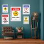 Imagem de Kit Composição 5 Quadros Placas Evangélicas - Com Vidro