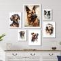 Imagem de Kit Composição 6 Quadros Cachorro Raças Variadas - Com Vidro