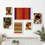 Imagem de Kit Composição 6 Quadros Estampas AfricanasMulheres - com vidro