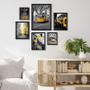 Imagem de Kit Composição 6 Quadros Fotografias Cidades Amarelo e preto