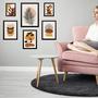 Imagem de Kit Composição 6 Quadros Gravuras Boho - com vidro