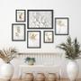 Imagem de Kit Composição 6 Quadros Suaves Flores Branco Com Dourado - com vidro