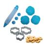 Imagem de Kit Confeitaria Caneta Decoracao + 3 Formas de Silicone + 3 Moldes Azul  Clink 