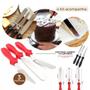Imagem de Kit Confeiteiro Com Espátulas Nivelador E Saco Com 6 Bicos Para Confeitar Alisar Decorar Bolos