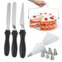 Imagem de Kit Confeiteiro Com Espátulas Nivelador E Saco Com 6 Bicos Para Confeitar Alisar Decorar Bolos