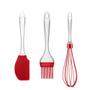 Imagem de Kit Confeiteiro de Silicone Cabo Acrílico Vermelho Up Home UD055