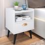 Imagem de Kit Conjunto 2 Mesa De Cabeceira Mudo Retro Estilo Concha Quarto Cama Várias Coreas