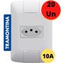 Imagem de Kit Conjunto 20 Tomada Simples 2P+T 10A/250V Aria Branco Com Placa E Parafuso De Fixação Tramontina