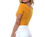 Imagem de Kit conjunto 3 Blusas canelada ombro a ombro ciganinha manga curta com bojo tendência feminina