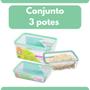 Imagem de Kit Conjunto 3 Potes Herméticos Sanremo 1,6L 2,5L 3,5L Verde Alimentos Mantimentos Academia Marmita