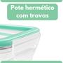 Imagem de Kit Conjunto 3 Potes Herméticos Sanremo 1,6L 2,5L 3,5L Verde Alimentos Mantimentos Academia Marmita