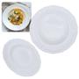 Imagem de Kit Conjunto 4 Pratos Fundos + 4 Pratos Rasos + Tigela 650ml Bordas Delicadas Melamina / Plastico Bestfer