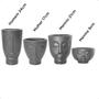 Imagem de Kit Conjunto 4 Vasos Face Mulher 17cm + Homem 24cm + Menina 9cm + Menino 21cm - Preto - Nutriplast