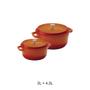 Imagem de Kit Conjunto Caçarola Hercules Revestimento Ceramico Indução Laranja 3L + 4,3L