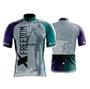 Imagem de Kit Conjunto Ciclismo Camisa Bermuda Proteção UV + Capacete Ciclismo + Luvas + Óculos Esportivo + Manguito + Bandana