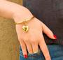 Imagem de Kit Conjunto Colar Choker e Pulseira Elo Aro com Pingente Pequeno Liso Folheado Ouro 18k Dourado Moda Blogueira luxo