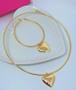 Imagem de Kit Conjunto Colar Choker e Pulseira Elo Aro com Pingente Pequeno Liso Folheado Ouro 18k Dourado Moda Blogueira luxo