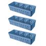Imagem de Kit Conjunto Com 3 Cestos Vazado Pequeno Organizador Prático Com Design 3 Divisórias Empilhável Multiuso