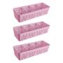 Imagem de Kit Conjunto Com 3 Cestos Vazado Pequeno Organizador Prático Com Design 3 Divisórias Empilhável Multiuso