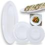 Imagem de Kit Conjunto de 4 Pratos Fundos 22,5 + 4 Pratos Rasos 26,5 Cm + Travessa Oval 60 Ml para Buffet Melamina / Plastico  Bestfer 