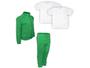 Imagem de Kit Conjunto de Frio Inverno Roupa Infantil Uniforme Escolar Helanca Verde Bandeira