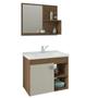Imagem de Kit Conjunto Gabinete para Banheiro com 1 Porta Cuba e Espelheira Lotus Mgm