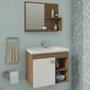 Imagem de Kit Conjunto Gabinete para Banheiro com 1 Porta Cuba e Espelheira Lotus Mgm
