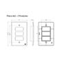 Imagem de Kit Conjunto Interruptor 4x2  3 Teclas Simples 10A 250V