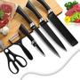 Kit Conjunto Jogo De Facas Antianderente Kit 6 Peças Chef Cozinha Aço Inoxidável Churrasco - Prime Imagem de Kit Conjunto Jogo De Facas Antianderente Kit 6 Peças Chef Cozinha Aço Inoxidável Churrasco