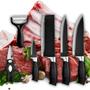 Kit Conjunto Jogo De Facas Antianderente Kit 6 Peças Chef Cozinha Aço Inoxidável Churrasco - Prime Imagem de Kit Conjunto Jogo De Facas Antianderente Kit 6 Peças Chef Cozinha Aço Inoxidável Churrasco