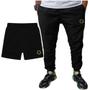 Imagem de Kit Conjunto Masculino Calça Jogger Tactel Estampada e Short Bermuda Com Bolsos