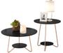 Imagem de Kit conjunto par mesas de centro + mesinha lateral pés em metal varias cores decoração 100% mdf