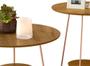 Imagem de Kit conjunto par mesas de centro + mesinha lateral pés em metal varias cores decoração 100% mdf reforçadas