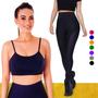 Imagem de KIT conjunto TOP ALÇA FINA bojo + CALÇA LEG LEGGING REDINHA Feminino Academia Corrida 625